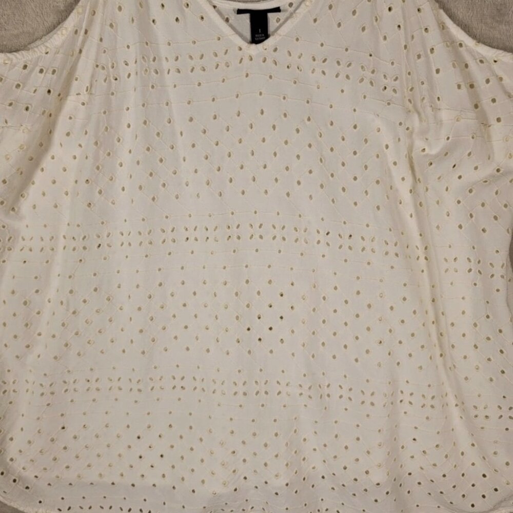 Torrid Eyelet Tank Top Womens Plus Size 1 Cream Boho Sleeveless Summer Blouse - Picture 8 of 10